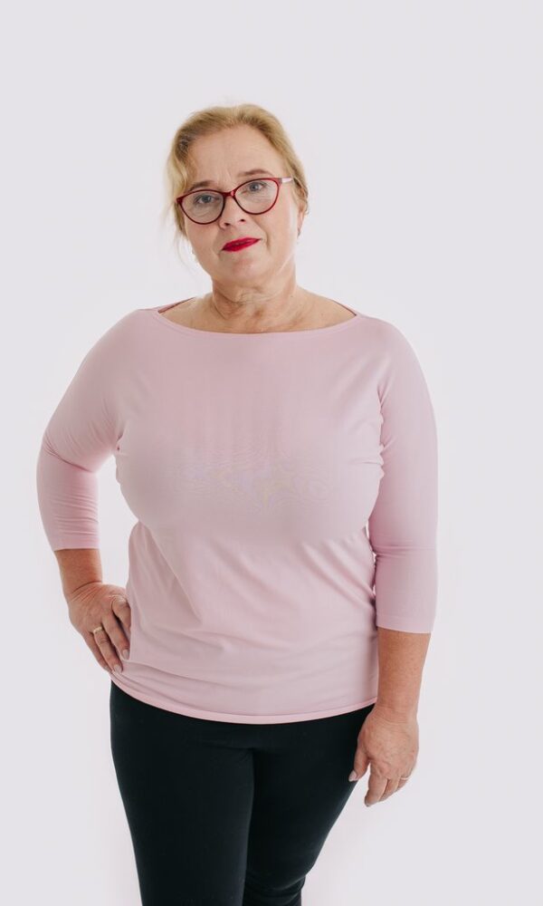 Dámské tričko BASIC LONG 3/4 rukáv pink