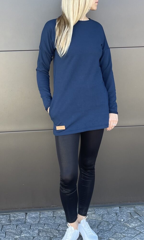 Dámské teplákové mikino-šaty BASIC blue