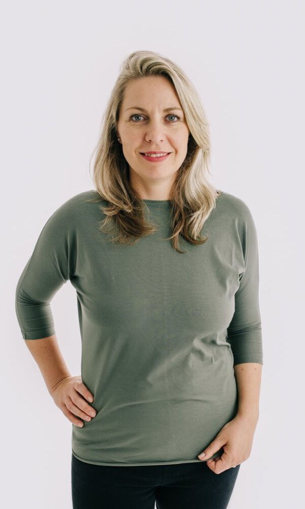 Dámské tričko BASIC LONG 3/4 rukáv khaki