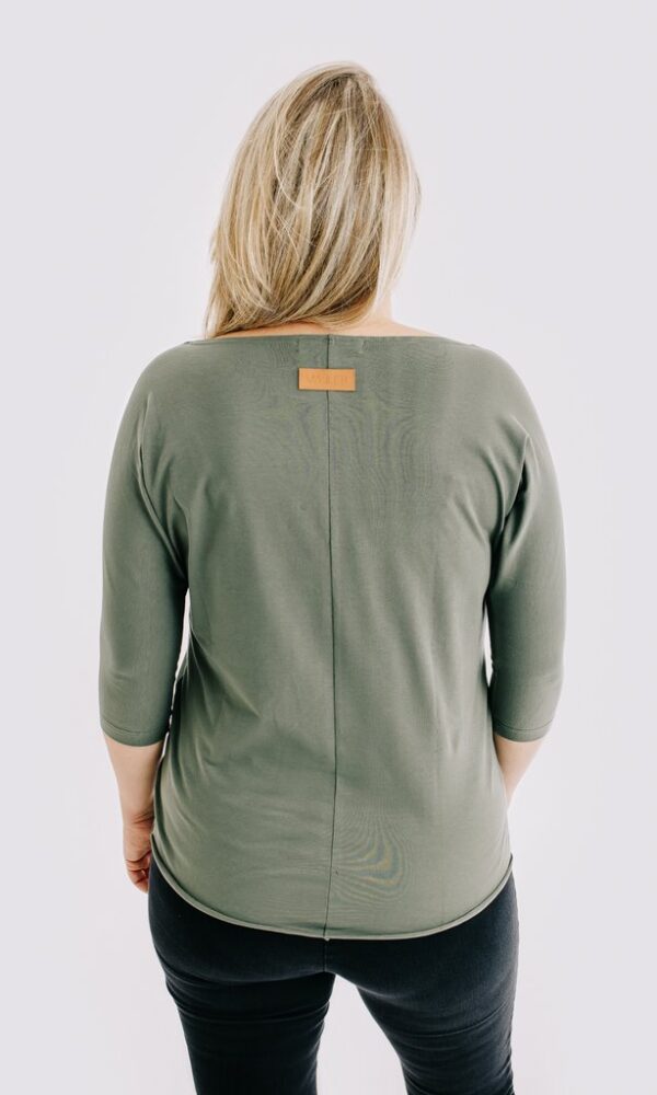 Dámské tričko BASIC LONG 3/4 rukáv khaki