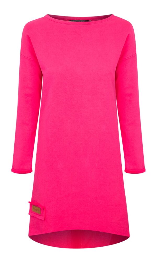 Dámské teplákové mikino-šaty MAYA tmavě růžové – ČESKÁ VÝROBA