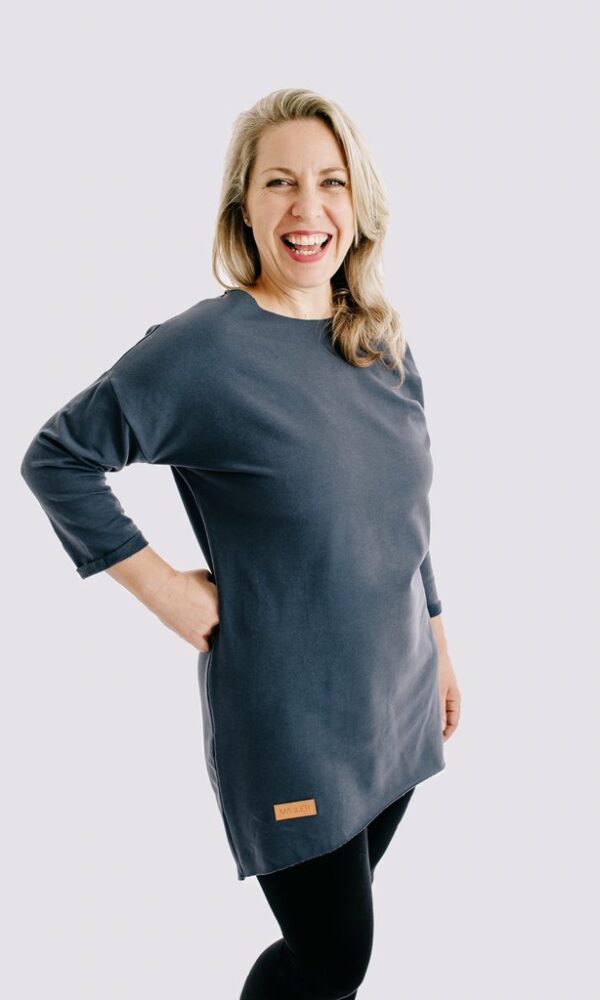 Dámské teplákové mikino-šaty DRESSY tmavě šedé – ČESKÁ VÝROBA