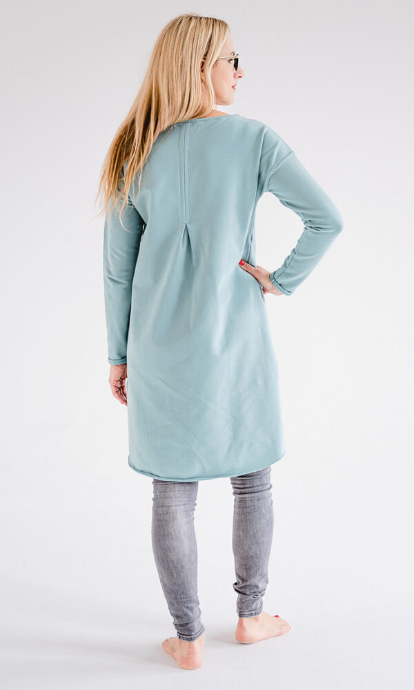 Dámské teplákové mikino-šaty MAYA mintové – ČESKÁ VÝROBA