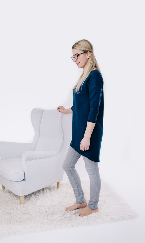 Dámské teplákové mikino-šaty DRESSY modré – ČESKÁ VÝROBA