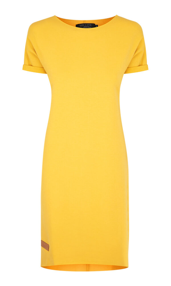 Dámské teplákové šaty s krátkým rukávem DRESSY YELLOW