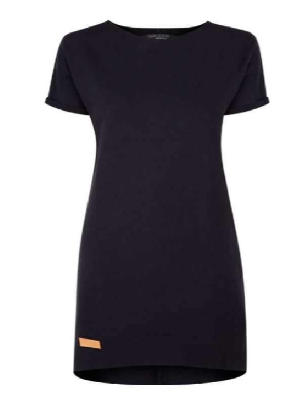 Dámské teplákové mikino-šaty DRESSY černé krátký rukáv – ČESKÁ VÝROBA