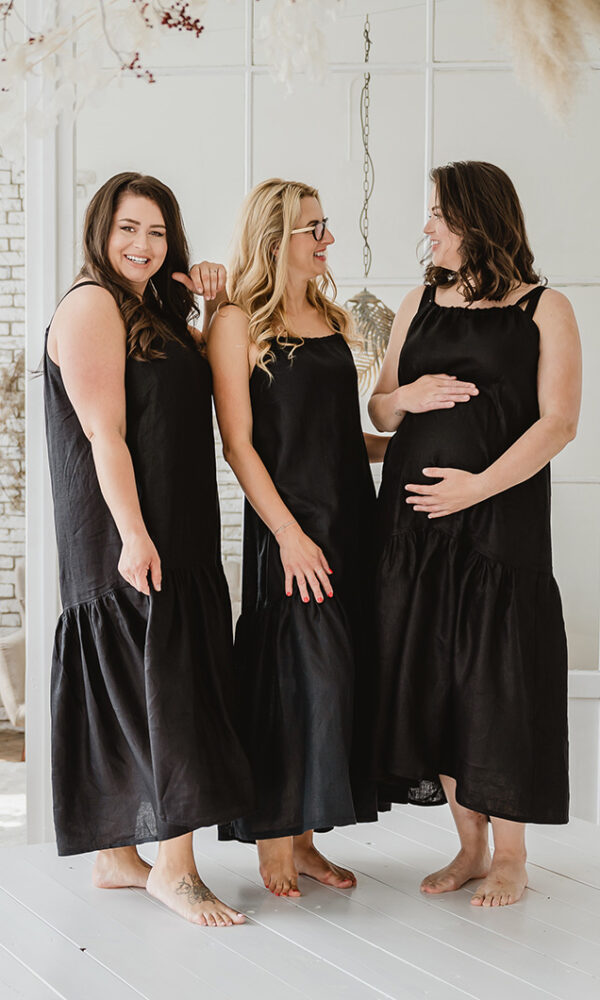 Šaty lněné LINEN černé