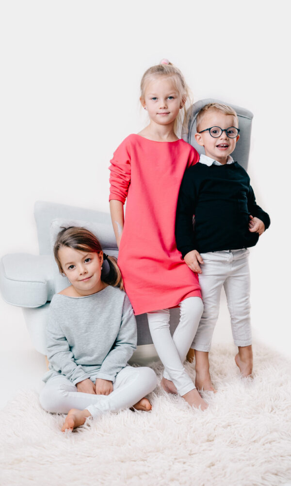 Dětské teplákové šaty SIMPLE KIDS DARK PINK