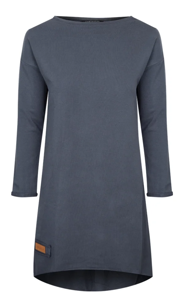 Dámské teplákové mikino-šaty MAYA tmavě šedé – ČESKÁ VÝROBA