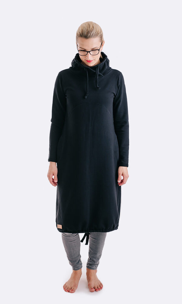 Dámské teplákové šaty COMFY černé – ČESKÁ VÝROBA – doprava ZDARMA