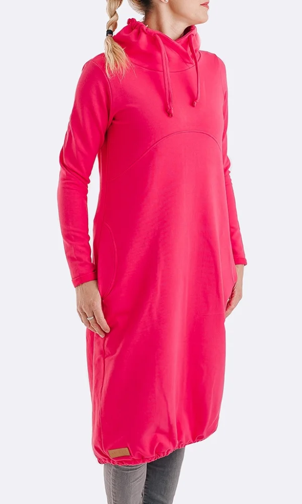 Dámské teplákové šaty COMFY tmavě růžové – ČESKÁ VÝROBA – doprava ZDARMA