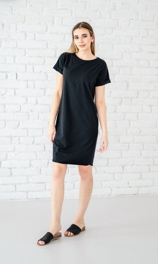 Dámské tričkové šaty ROLL black