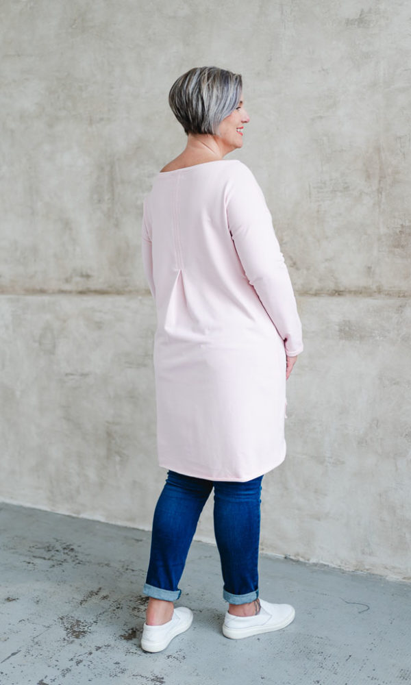 Dámské teplákové mikino-šaty MAYA růžové – ČESKÁ VÝROBA