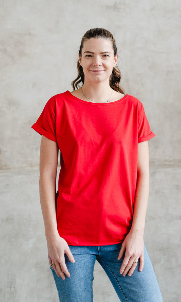 Dámské tričko BASIC ROLL red