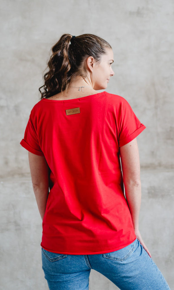 Dámské tričko BASIC ROLL red