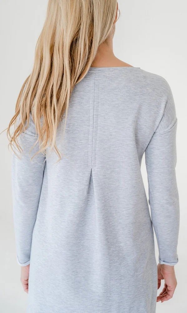 Dámské teplákové mikino-šaty MAYA šedé – ČESKÁ VÝROBA