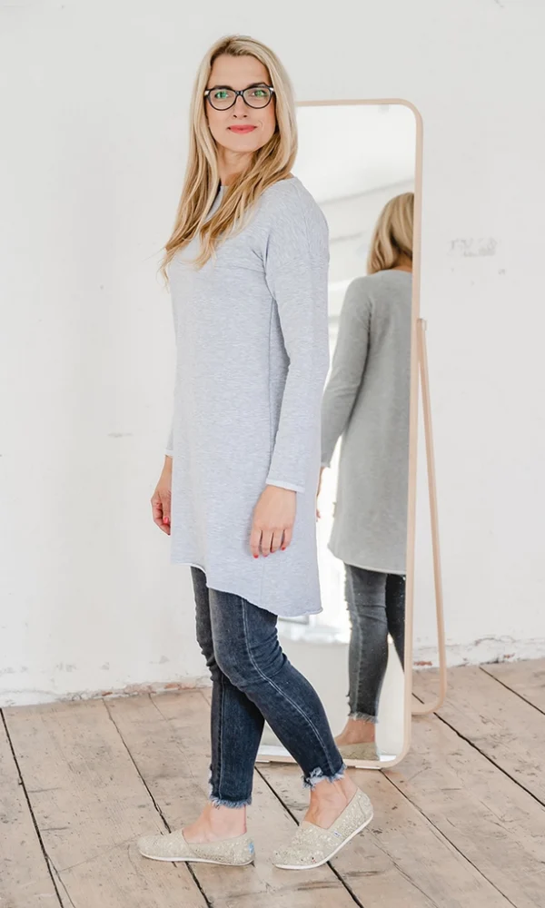 Dámské teplákové mikino-šaty MAYA šedé – ČESKÁ VÝROBA