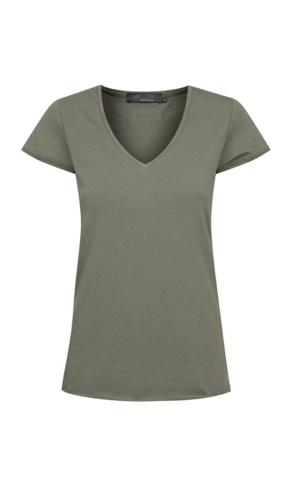 Dámské tričko BASIC “V” khaki