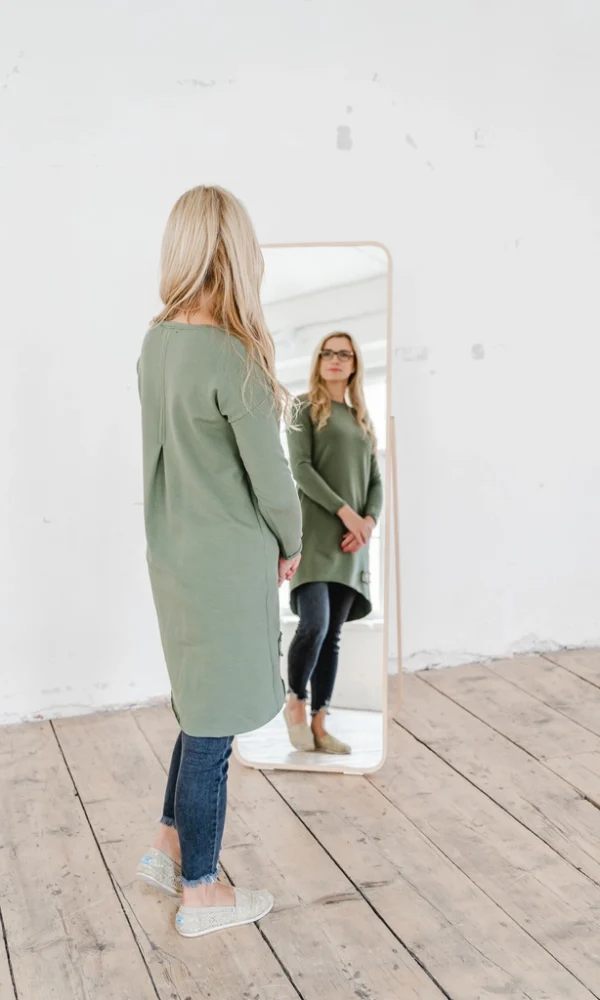 Dámské teplákové mikino-šaty MAYA khaki – ČESKÁ VÝROBA