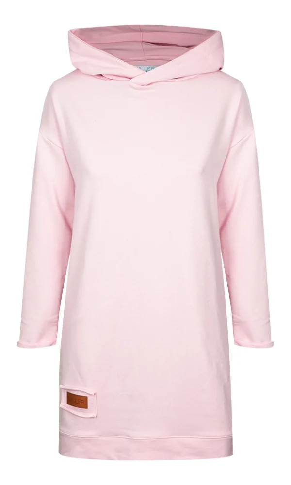 Dámská tepláková mikina s kapucou BASIC růžová