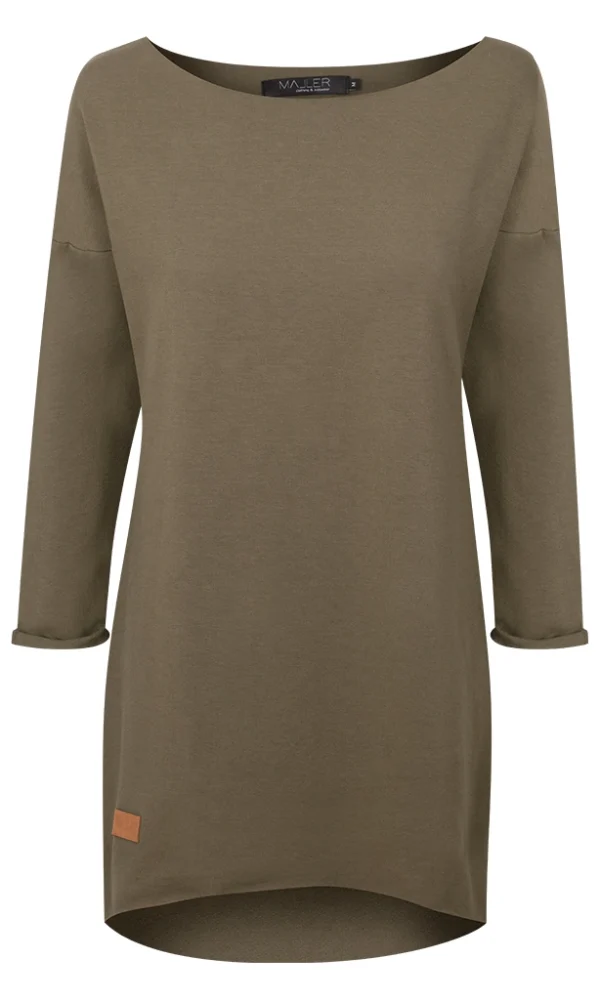 Dámské teplákové mikino-šaty DRESSY KHAKI – ČESKÁ VÝROBA