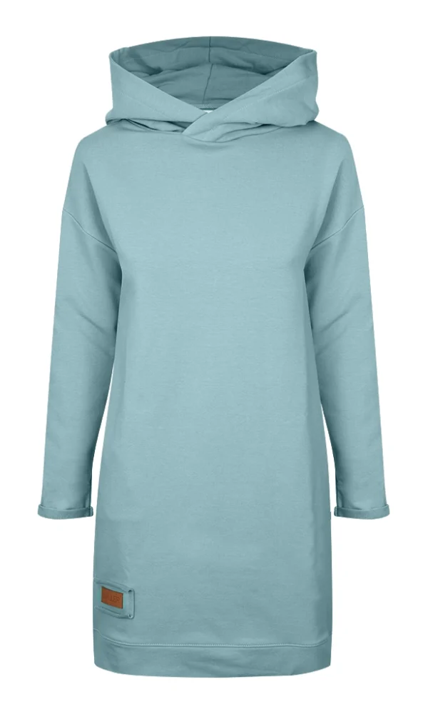 Dámská tepláková mikina s kapucou BASIC mentolová