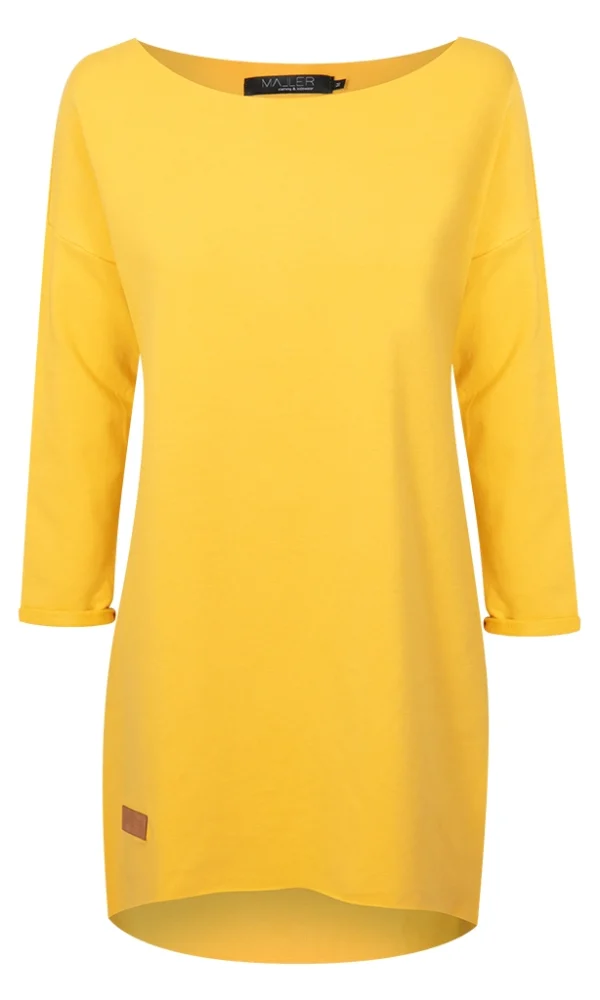 Dámské teplákové mikino-šaty DRESSY hořčicové – ČESKÁ VÝROBA