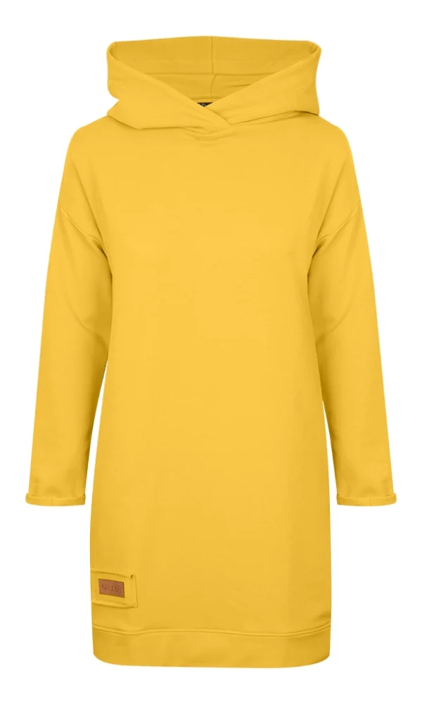 Dámská tepláková mikina s kapucou BASIC hořčicová