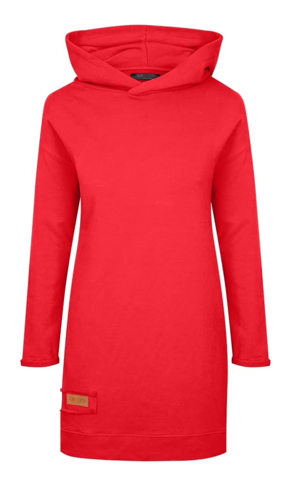 Dámská tepláková mikina s kapucou BASIC červená