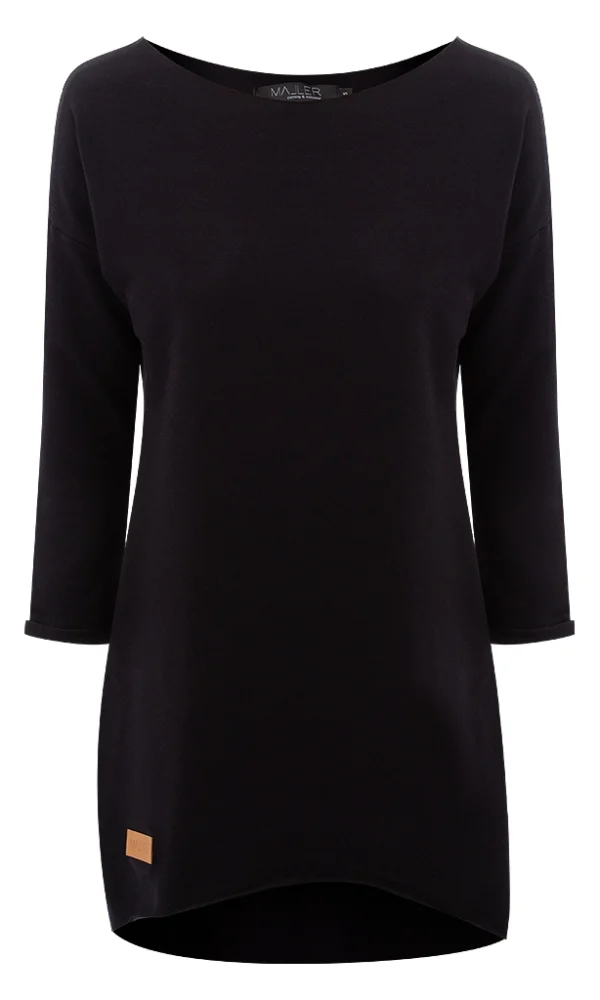 Dámské teplákové mikino-šaty DRESSY ČERNÉ – ČESKÁ VÝROBA