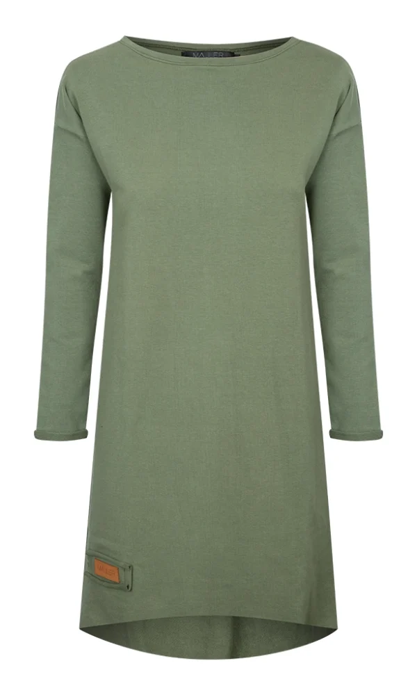 Dámské teplákové mikino-šaty MAYA khaki – ČESKÁ VÝROBA