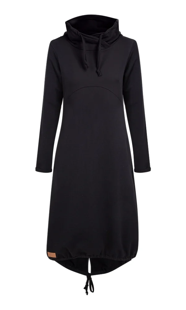 Dámské teplákové šaty COMFY černé – ČESKÁ VÝROBA – doprava ZDARMA