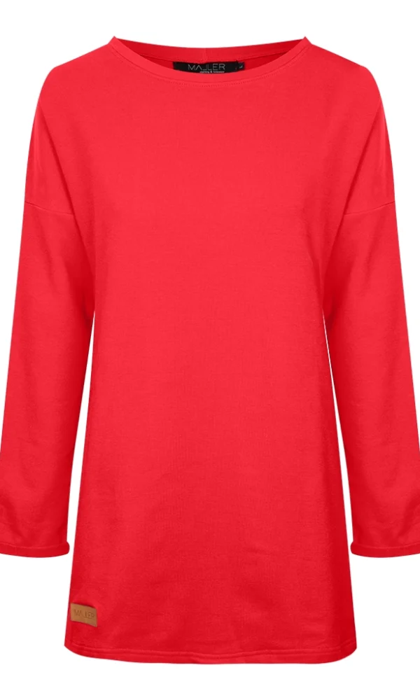 Dámské teplákové mikino-šaty BASIC červené