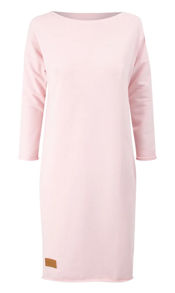 Dámské teplákové šaty SIMPLE růžové – ČESKÁ VÝROBA