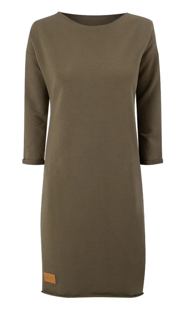 Dámské teplákové šaty SIMPLE KHAKI – ČESKÁ VÝROBA