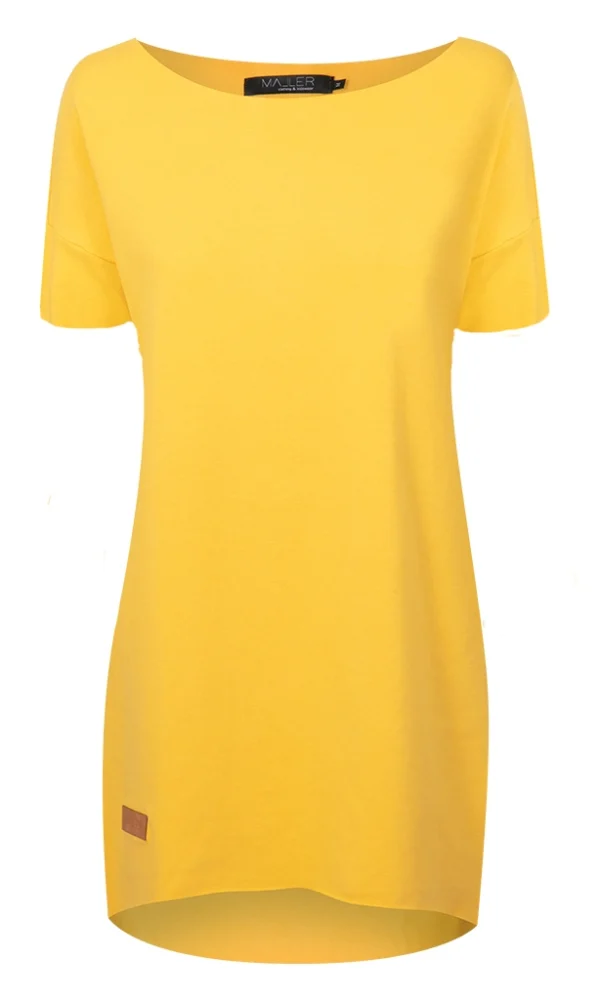 Dámské teplákové mikino-šaty DRESSY YELLOW krátký rukáv