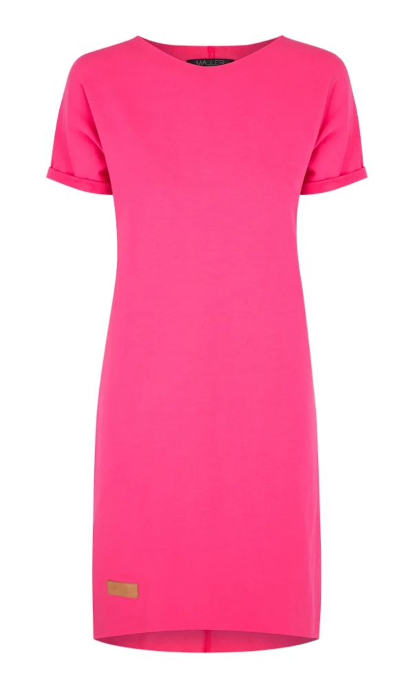 Dámské teplákové šaty s krátkým rukávem DRESSY DARK PINK