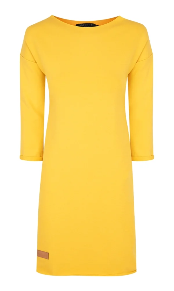 Dámské teplákové šaty SIMPLE hořčicové – ČESKÁ VÝROBA