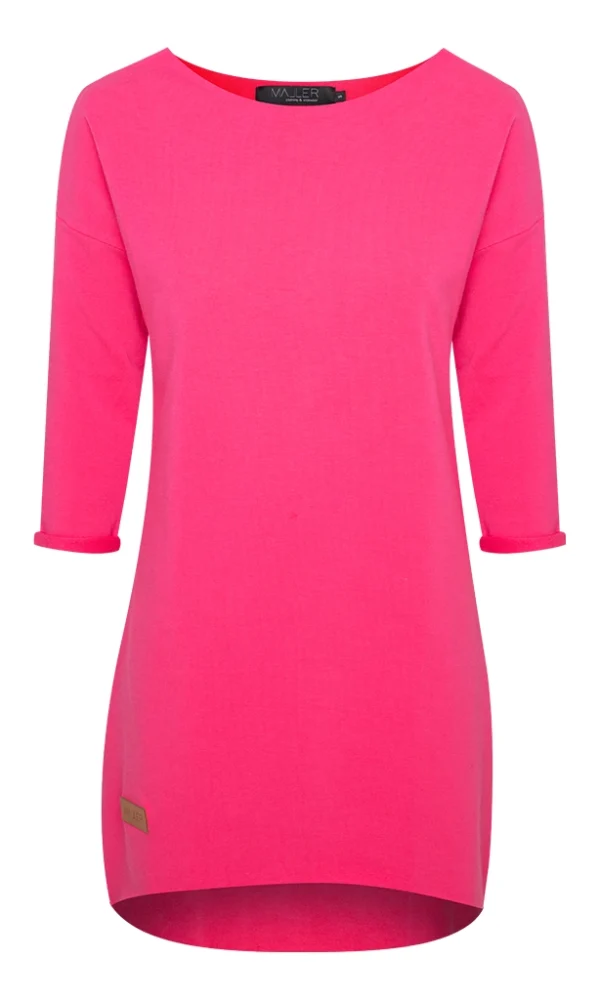 Dámské teplákové mikino-šaty DRESSY tmavě růžové – ČESKÁ VÝROBA