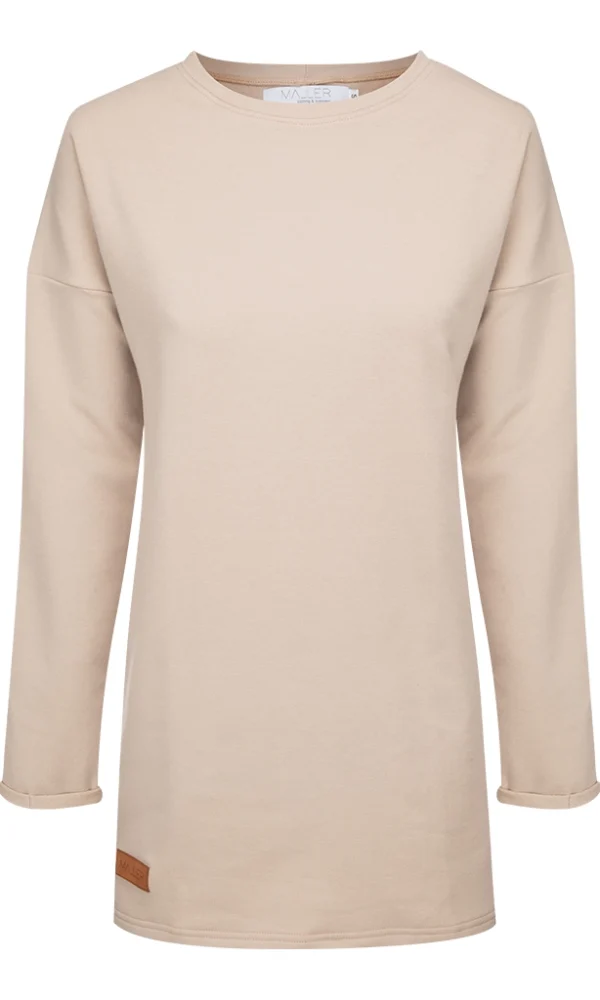 Dámské teplákové mikino-šaty BASIC beige