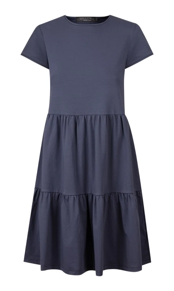 Dámské tričkové šaty s volány BASIC dark grey