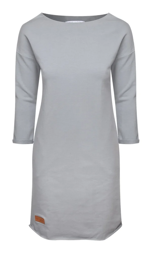 Dámské teplákové šaty SIMPLE středně šedé – ČESKÁ VÝROBA