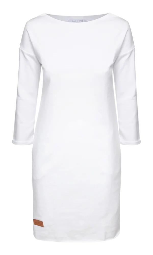 Dámské teplákové šaty SIMPLE bílé – ČESKÁ VÝROBA