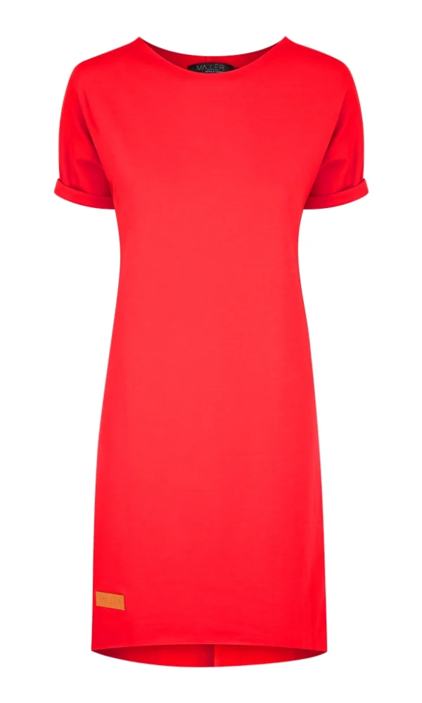 Dámské teplákové šaty s krátkým rukávem DRESSY RED