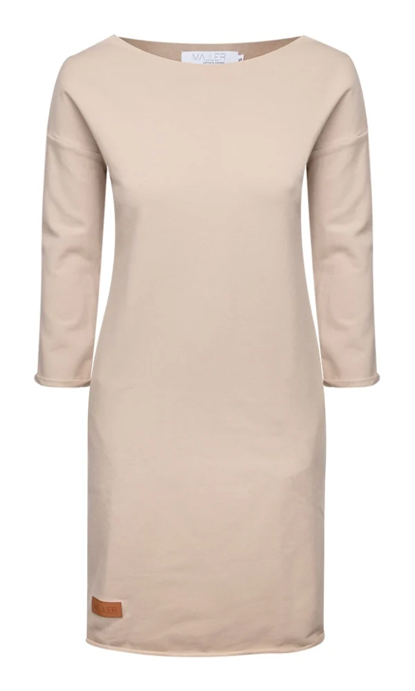 Dámské teplákové šaty SIMPLE béžové – ČESKÁ VÝROBA