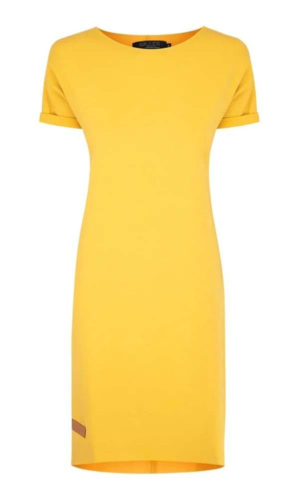 Dámské teplákové šaty s krátkým rukávem DRESSY YELLOW