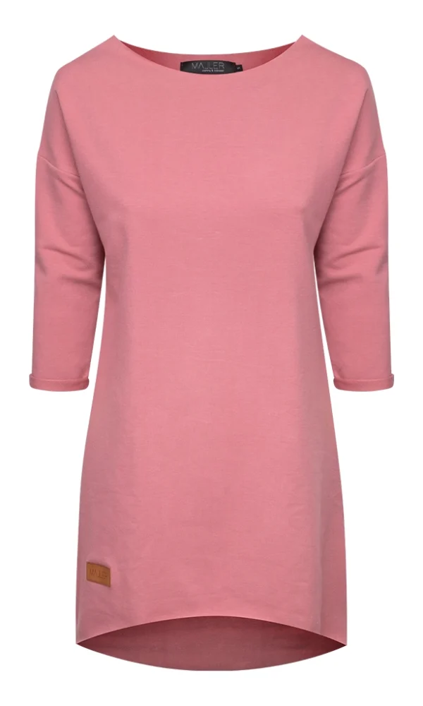 Dámské teplákové mikino-šaty DRESSY starorůžové – ČESKÁ VÝROBA