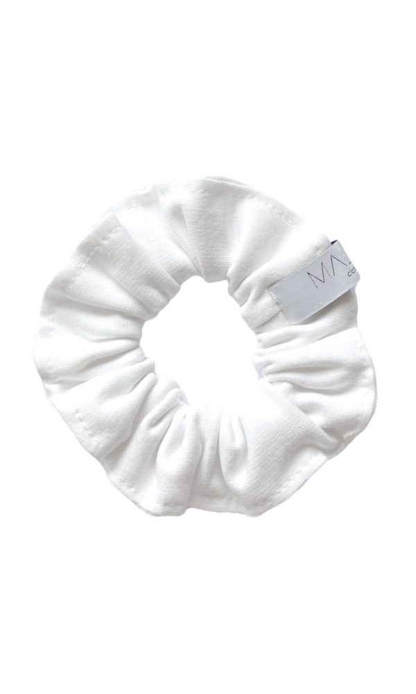 Látková gumička do vlasů BASIC white