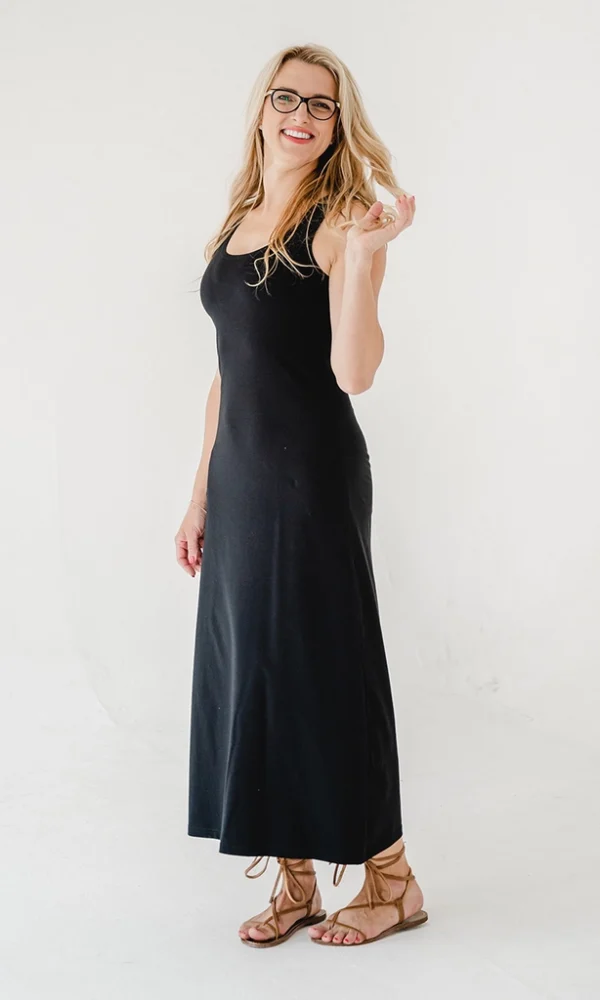 Dámské letní tílkové šaty BASIC dlouhé černé