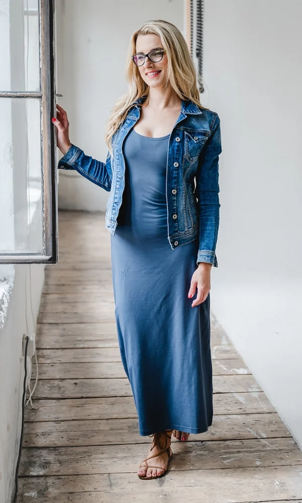 Dámské letní tílkové šaty BASIC dlouhé tmavě šedé